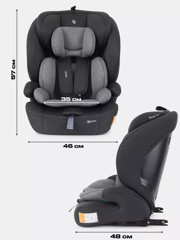 Автокресло Rant Basic Apex isofix 1-2-3 (9-36 кг) Grey