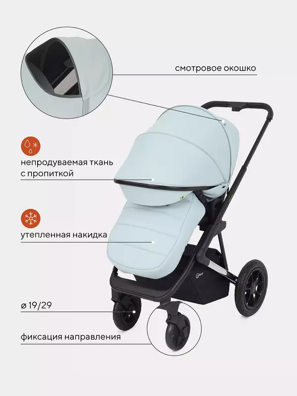 Коляска 3 в 1 Rant Axiom Light blue