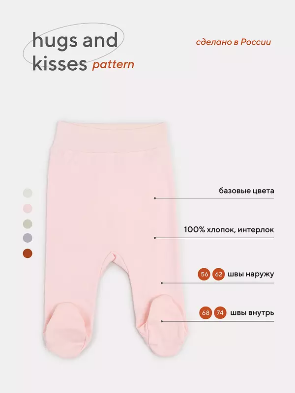 Ползунки Rant Hugs and kisses Pattern pink 3173/3373