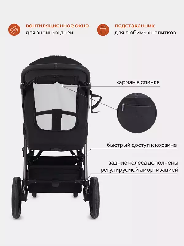 Коляска прогулочная Rant Caspia 2.0 Black