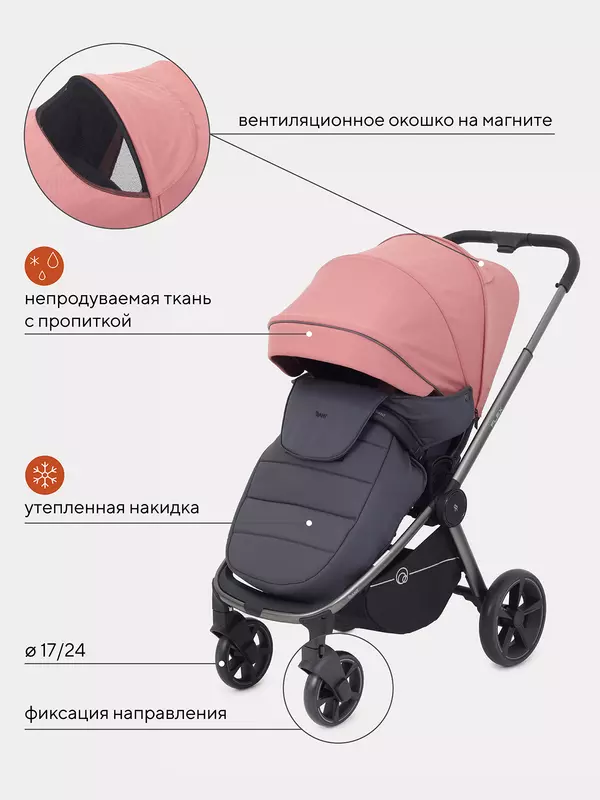 Коляска прогулочная Rant Flex Pro 2023 RA099 Pink