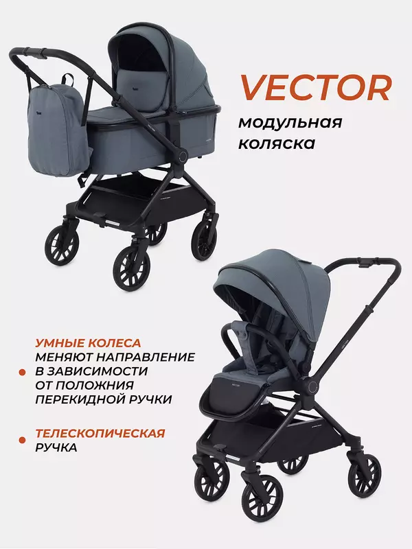 Коляска 2 в 1 Rant Vector Grey